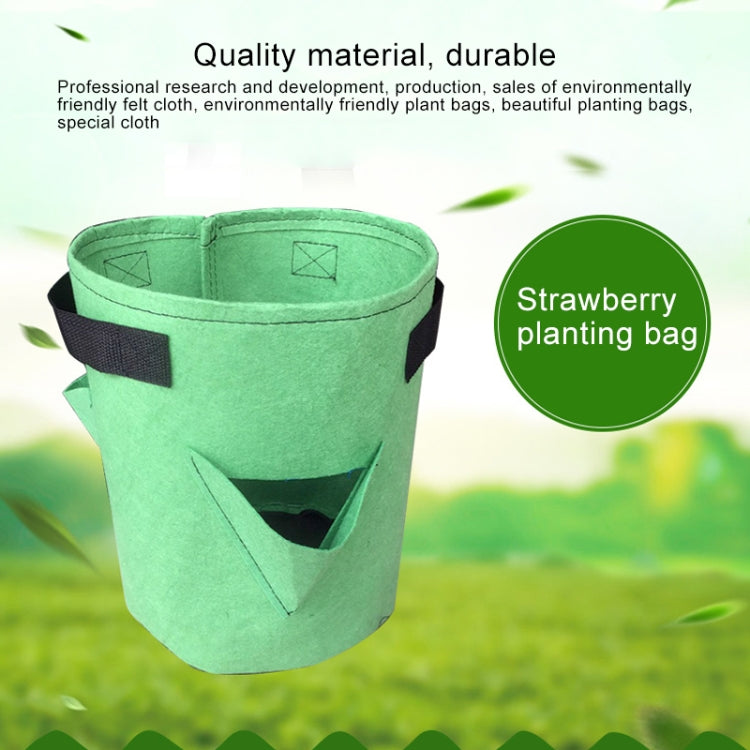 6 Pockets 26L / 7 Gallon Non-woven Felt Strawberry Planting Bag, Size: 30X35cm(Green)