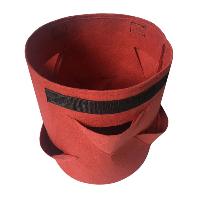 6 Pockets 26L / 7 Gallon Non-woven Felt Strawberry Planting Bag, Size: 30X35cm(Red)