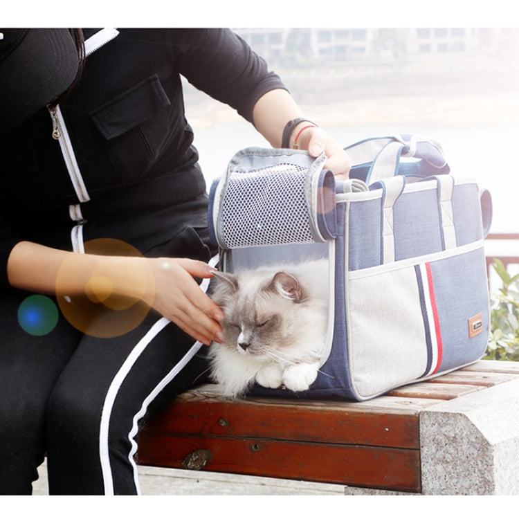 DODOPET Outdoor Portable Oxford Cloth Cat Dog Pet Carrier Bag Handbag Shoulder Bag, Size: 43 x 19 x 26cm (Grey)