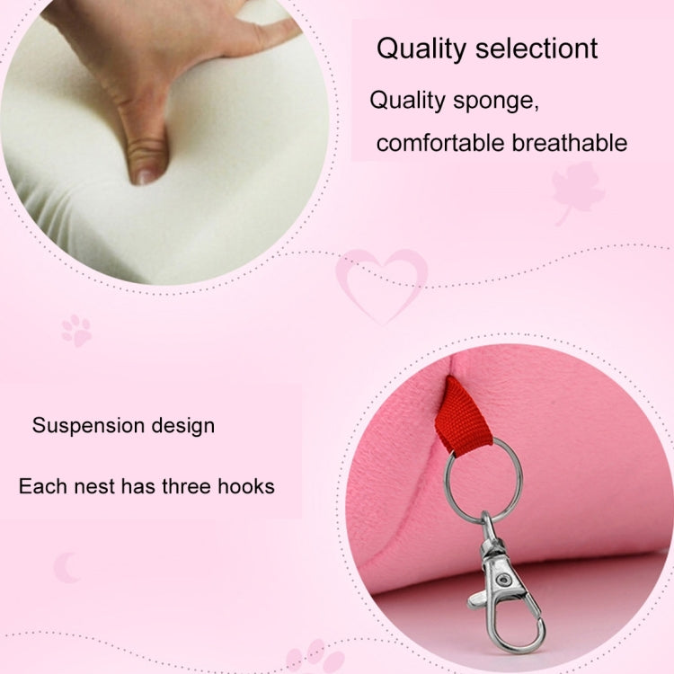 Flannel Cylinder Pet House Warm Hamster Hammock Hanging Bed Small Pets Nest, M, Size:10*12*12cm(Pink)