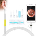 i95 3 in 1 USB Ear Scope Inspection HD 0.3MP Camera Visual Ear Spoon for OTG Android Phones & PC & MacBook, 1.75m Length Cable (Yellow + White)