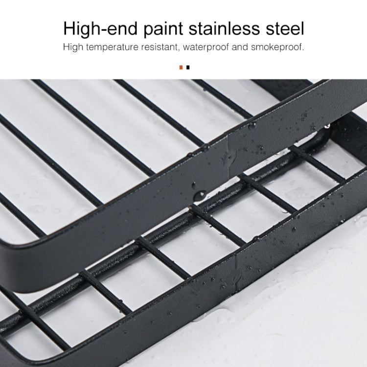 Stainless Steel Wall-mounted Kitchen Rack Hanging Kinfe Chopsticks Canister Holder (Black)