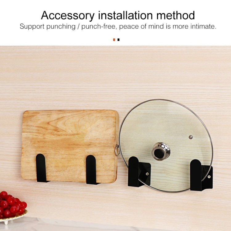 Stainless Steel Wall-mounted Kitchen Rack Hanging Kinfe Chopsticks Canister Holder (Black)
