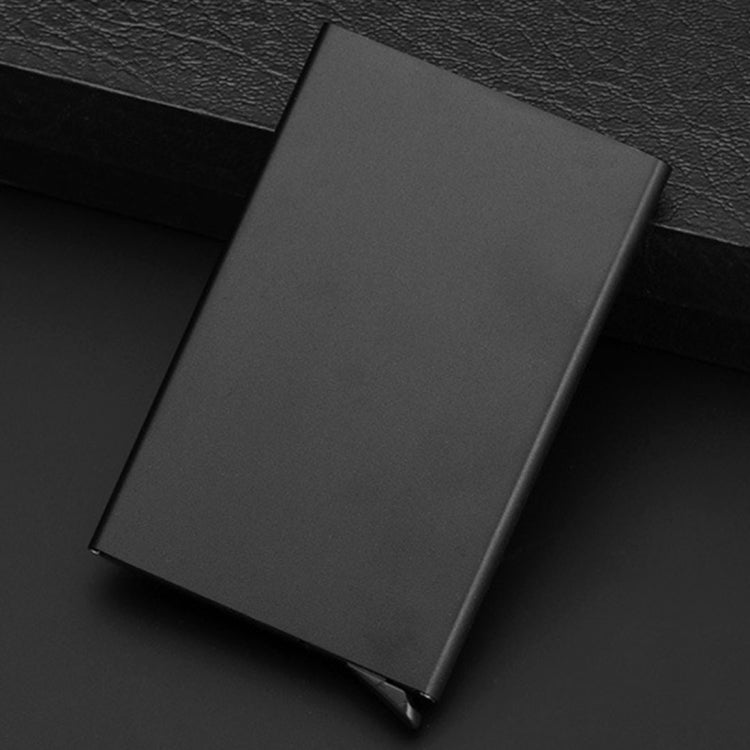 Antimagnetic Stainless Steel PU Business Card Holder Credit Card Case, Size: 10*6.2*0.8cm(Black)