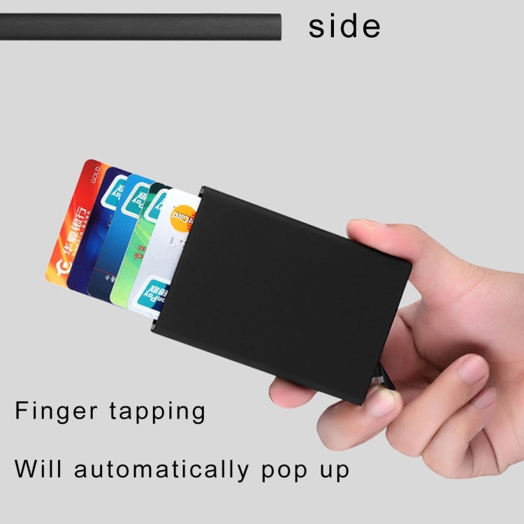 Antimagnetic Stainless Steel PU Business Card Holder Credit Card Case, Size: 10*6.2*0.8cm(Black)