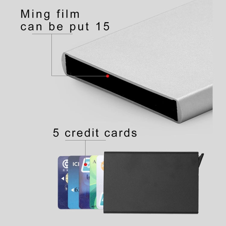 Antimagnetic Stainless Steel PU Business Card Holder Credit Card Case, Size: 10*6.2*0.8cm(Black)