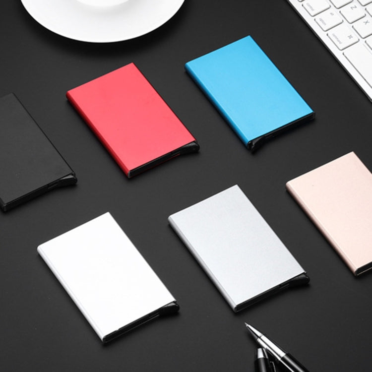 Antimagnetic Stainless Steel PU Business Card Holder Credit Card Case, Size: 10*6.2*0.8cm(Black)