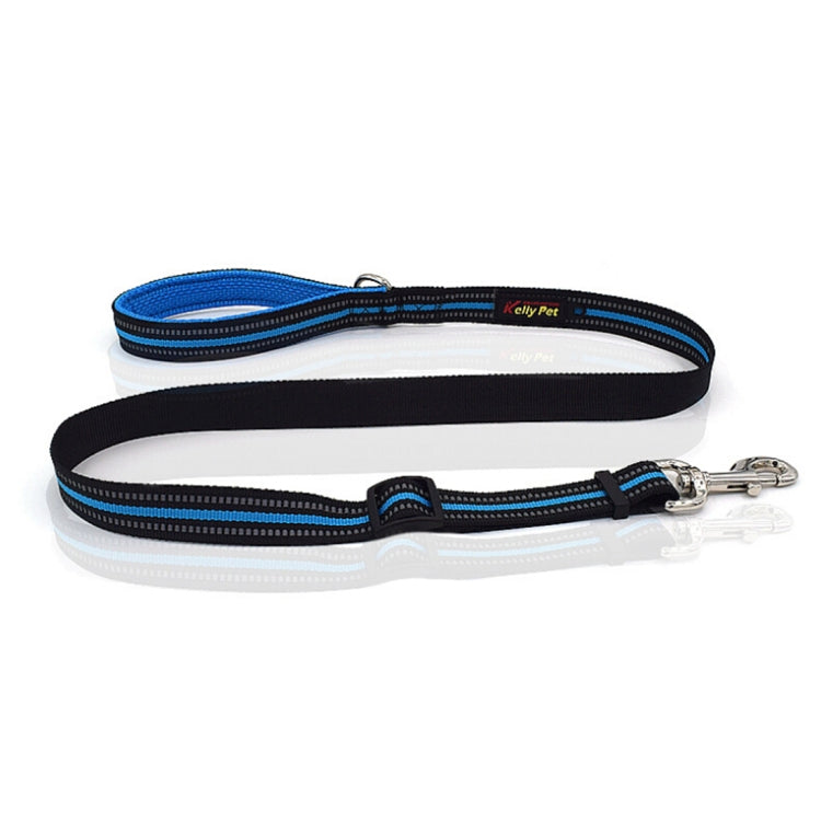 Pet Dogs Nylon Night Reflective Breathable Handheld Traction Lead Leash, Size: M, Adjustable Range: 2.5*(100-140cm)(Blue)
