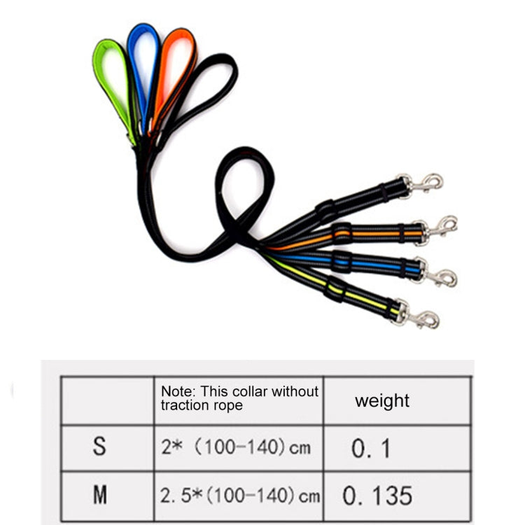 Pet Dogs Nylon Night Reflective Breathable Handheld Traction Lead Leash, Size: M, Adjustable Range: 2.5*(100-140cm)(Blue)