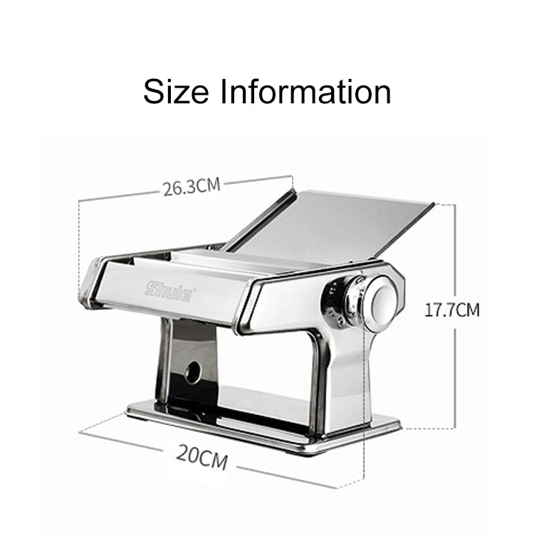 QZ150 Household Kitchen Integrated Stainless Steel Manual Pressing Machine Pasta Machine (Silver)