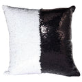 DIY Two Tone Glitter Sequins Throw Pillow Case Reversible Sequin Magical Color Changing Pillow Cover, Size: 40*40cm(White+Black)