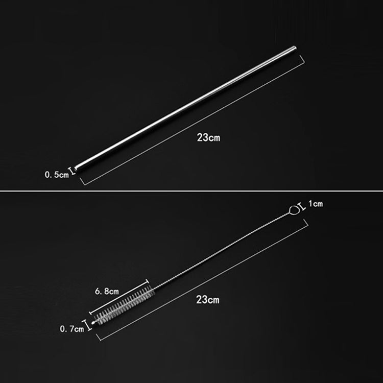 4 PCS Reusable Stainless Steel Drinking Straws + 1 x Cleaner Brush Set Kit
