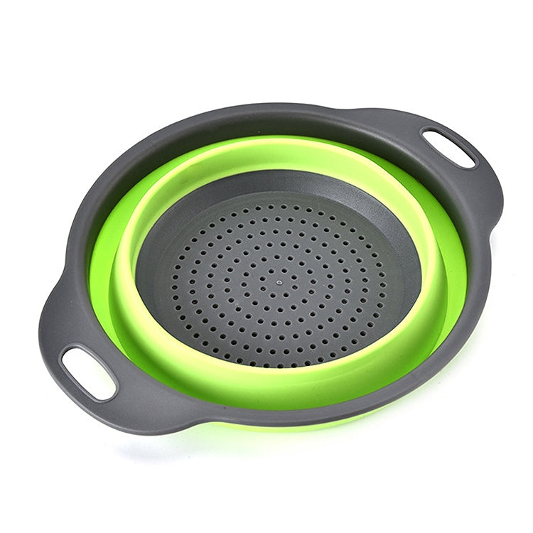 Creative Folding Vegetables Fruits Storage Basket Organizer Drain Basket, S, Size: 24.5*20*9cm (Green)