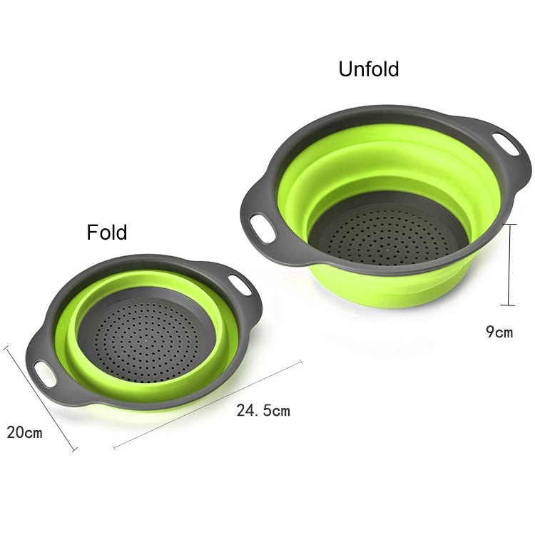 Creative Folding Vegetables Fruits Storage Basket Organizer Drain Basket, S, Size: 24.5*20*9cm (Green)