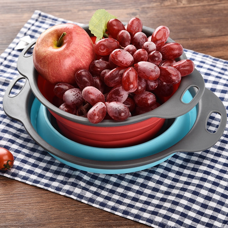 Creative Folding Vegetables Fruits Storage Basket Organizer Drain Basket, S, Size: 24.5*20*9cm (Green)