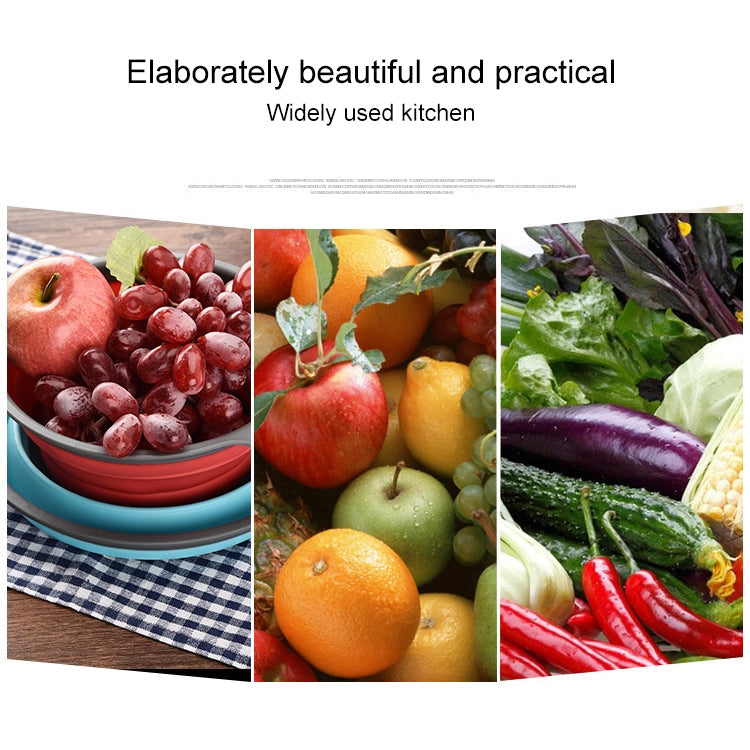 Creative Folding Vegetables Fruits Storage Basket Organizer Drain Basket, S, Size: 24.5*20*9cm (Green)