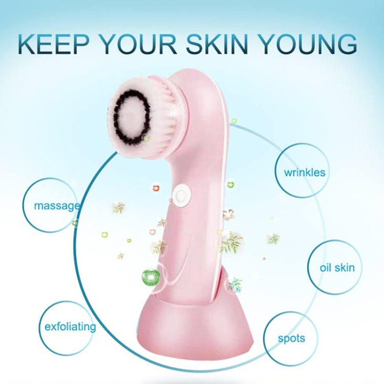 6 in 1 USB Charging Electronic Cleaning Face Beauty Instrument Pores Nose Blackhead Facial Cleansing Brush(Blue)