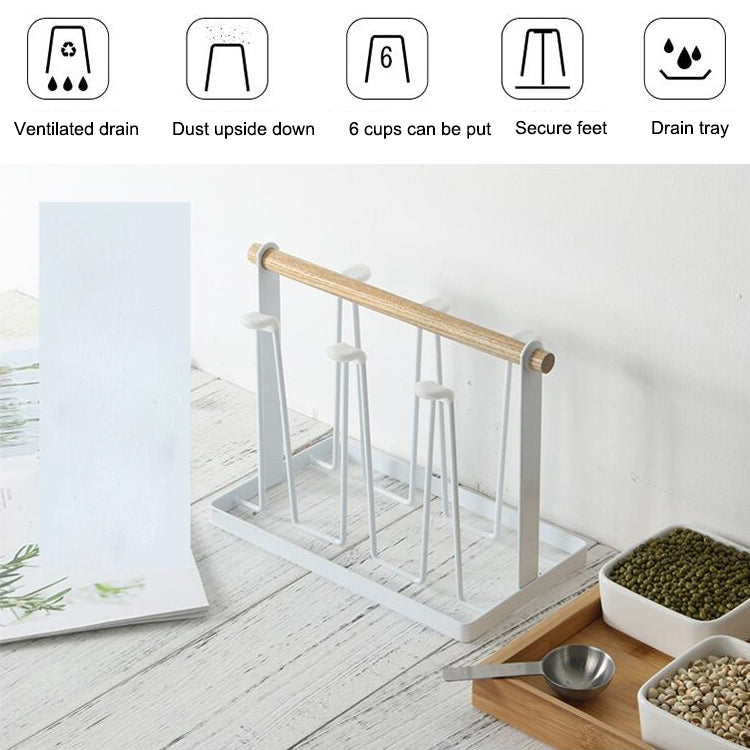 Iron Kitchen Cup Holder Drain Shelf(Gold)