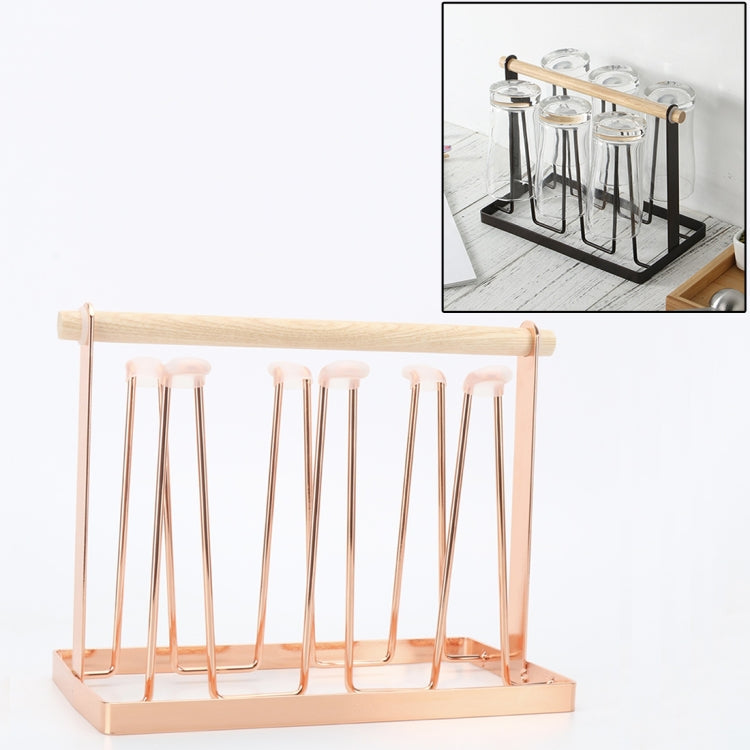 Iron Kitchen Cup Holder Drain Shelf(Rose Gold)