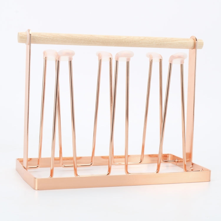 Iron Kitchen Cup Holder Drain Shelf(Rose Gold)