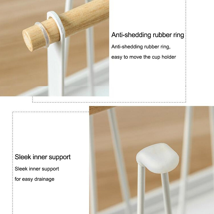 Iron Kitchen Cup Holder Drain Shelf(Rose Gold)