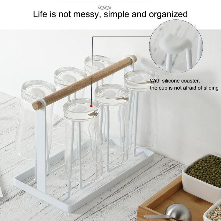 Iron Kitchen Cup Holder Drain Shelf(Rose Gold)