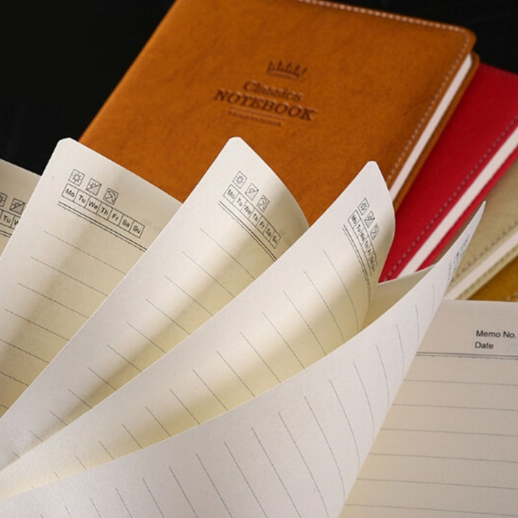 A5100 Pages Leather Soft Cover Notebook A5100 Pages Leather Soft Cover Notebook Pocket Memo(Brown)