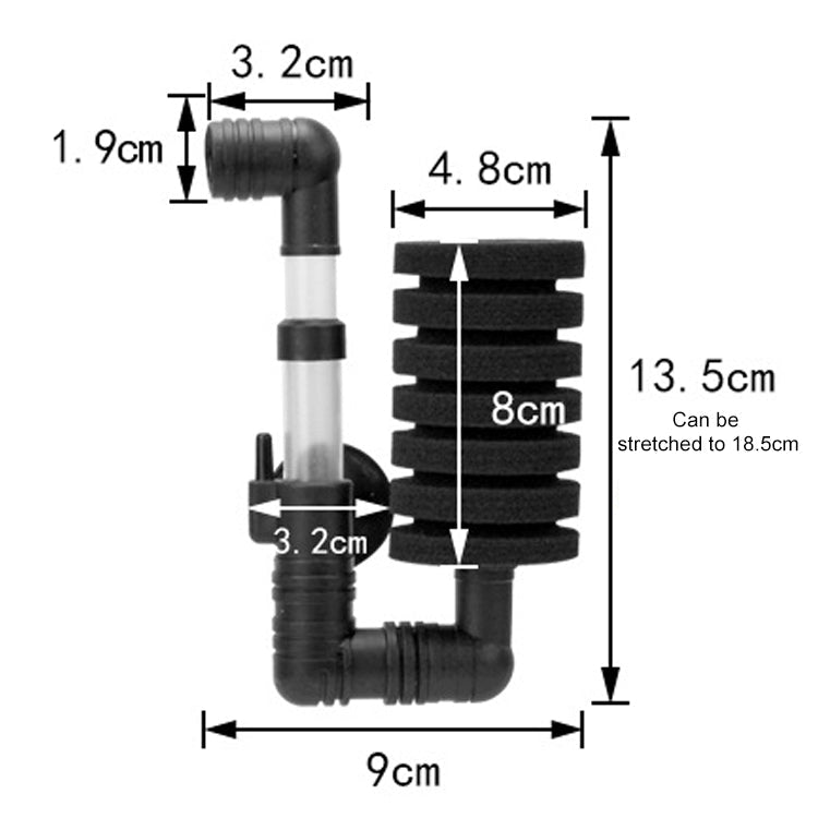 Wall-mounted Aquarium Mini Double Head Pneumatic Mute Biochemical Cotton Filter
