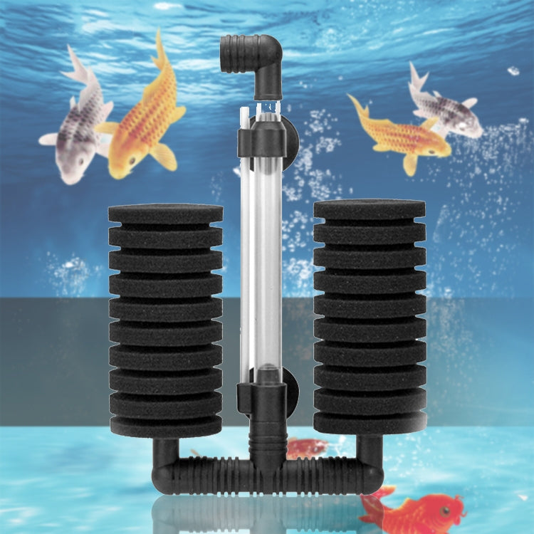 Wall-mounted Aquarium Mini Double Head Pneumatic Mute Biochemical Cotton Filter