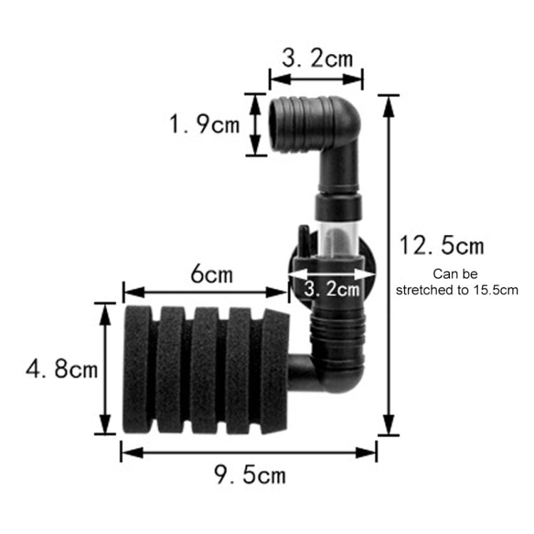 Wall-mounted Aquarium Mini Double Head Pneumatic Mute Biochemical Cotton Filter