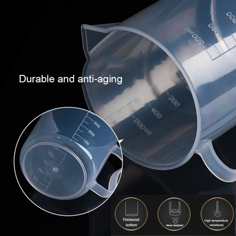 500ml Thin Section PP Plastic Flask Digital Measuring Cup Cylinder Scale Measure Glass Lab Laboratory Tools(Transparent)