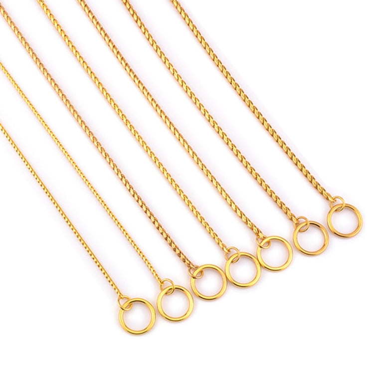 Pet Collars Pet Neck Strap Dog Neckband Snake Chain Dog Chain  Solid  Metal Chain Dog Collar，Length:40cm (Gold)