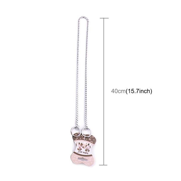 Pet Collars Pet Neck Strap Dog Neckband Snake Chain Dog Chain  Solid  Metal Chain Dog Collar，Length:40cm(Silver)