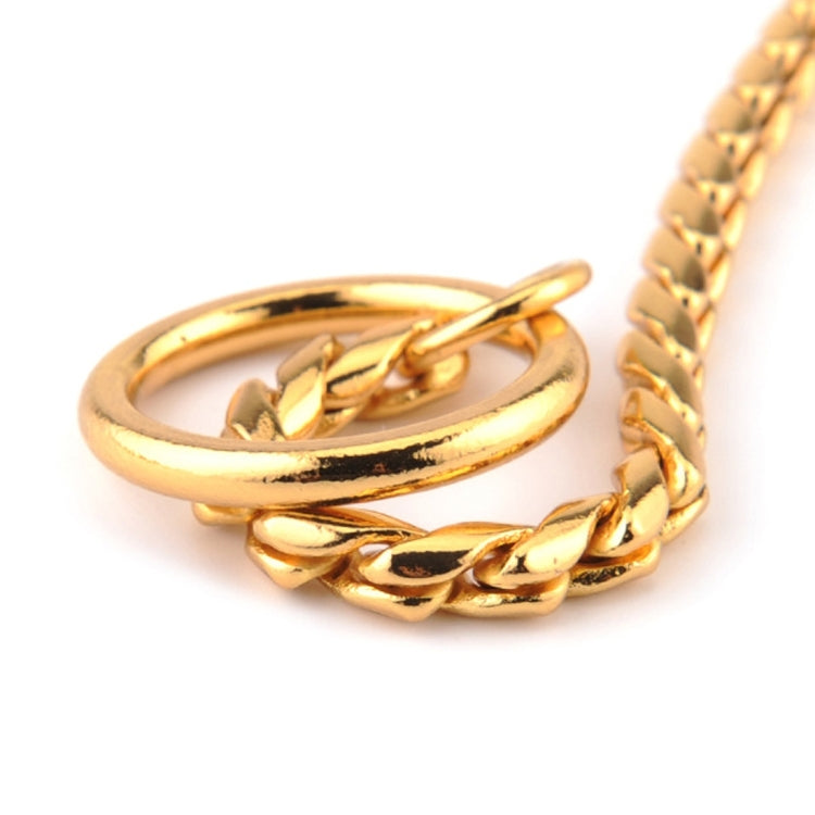 Pet Collars Pet Neck Strap Dog Neckband Snake Chain Dog Chain  Solid  Metal Chain Dog Collar，Length:55cm (Gold)