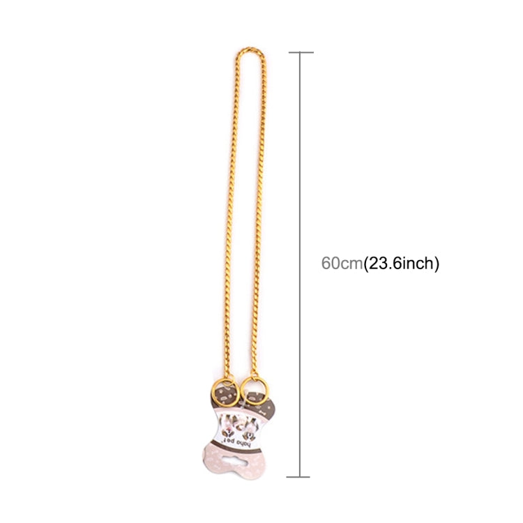 Pet Collars Pet Neck Strap Dog Neckband Snake Chain Dog Chain  Solid  Metal Chain Dog Collar，Length:60cm (Gold)
