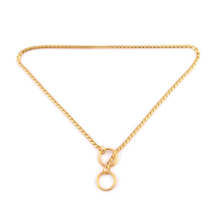 Pet Collars Pet Neck Strap Dog Neckband Snake Chain Dog Chain  Solid  Metal Chain Dog Collar，Length:65cm (Gold)
