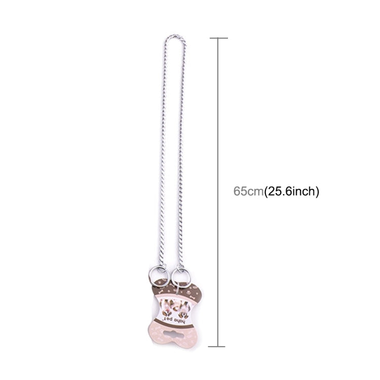 Pet Collars Pet Neck Strap Dog Neckband Snake Chain Dog Chain  Solid  Metal Chain Dog Collar，Length:65cm (Silver)