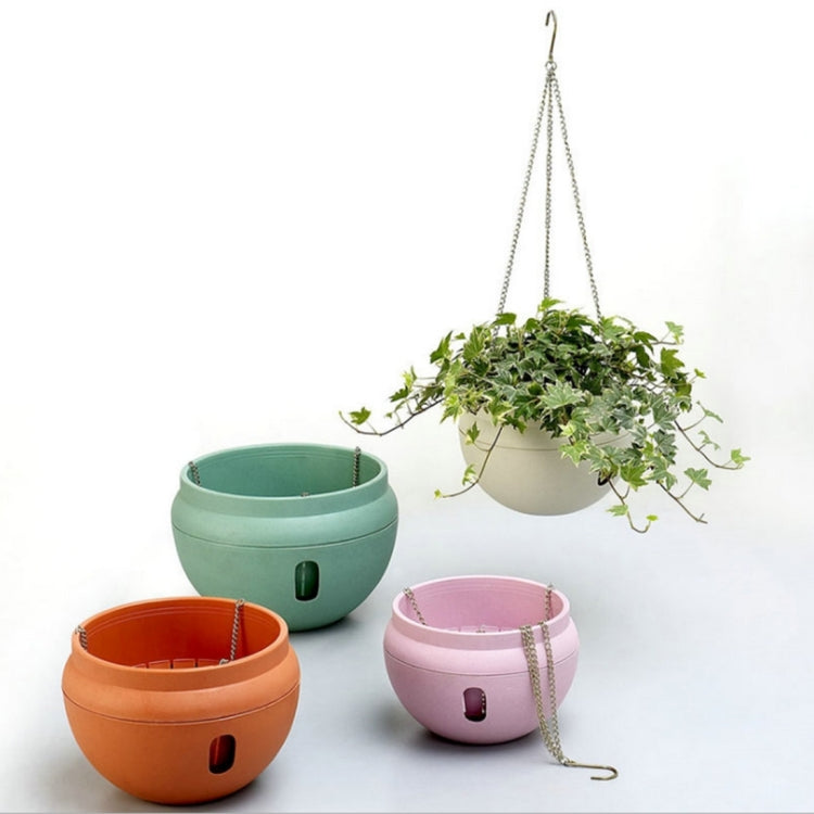 Hanging Plastic Flower Pots Hanging Pots Flower Pot With Hanging Chain,Large Size: 24 x 18cm ,Random Color Delivery