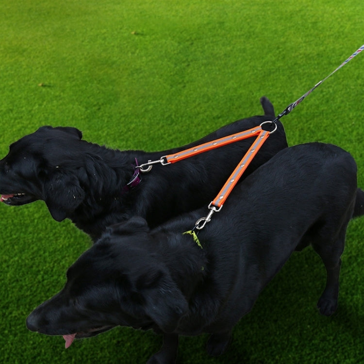 TPU Material Pet Dogs 2 in 1 Tangle-free Traction Rope Double Pet Dog Walking Leash, Length: 25 cm (Red)