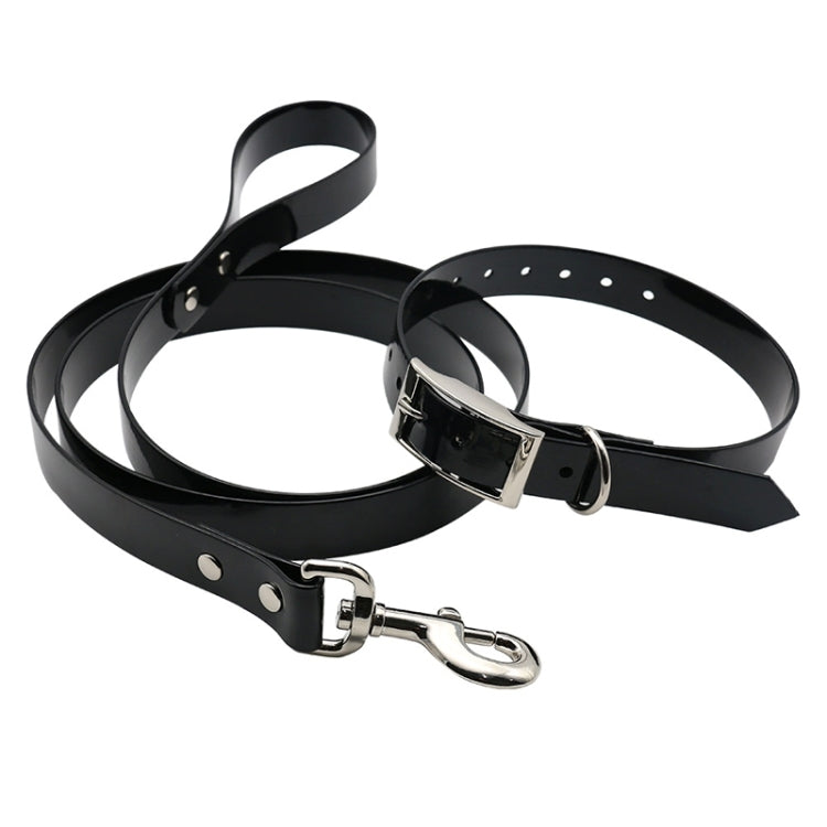 TPU Material Traction Belt Pet Dogs Collar Telescopic Dog Traction Rope with Dog Leash Handle, Size: S, Rope Length: 120 cm, Collar Size: 40 cm(Black)