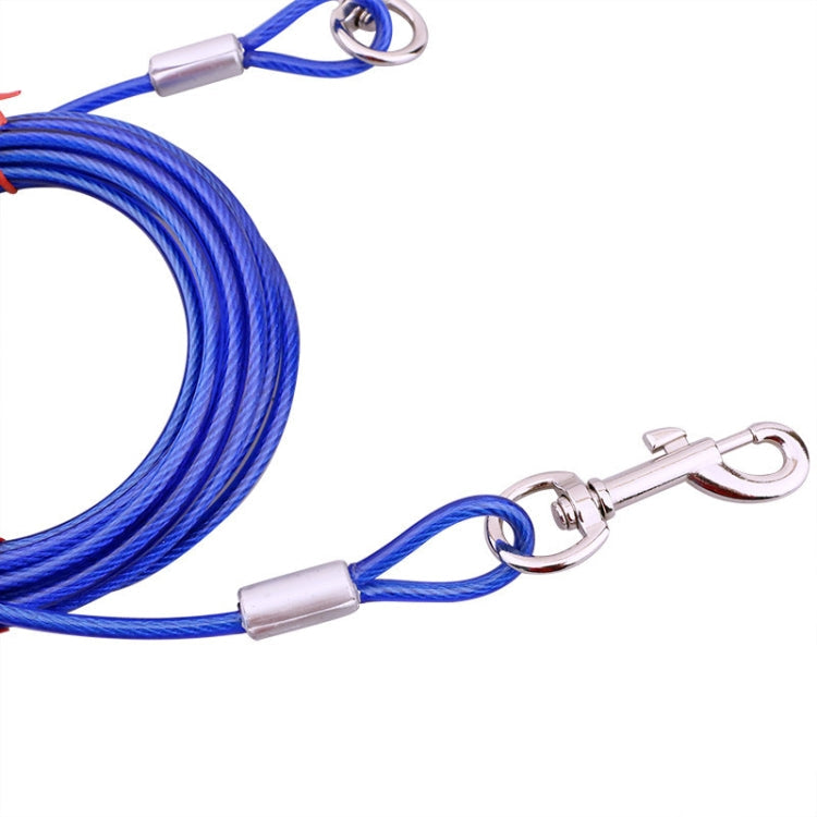 Double-end Steel Wire Rope Pet Dogs 2 in 1 Traction Rope Pet Walking Leads With Handle, Length: 3m,Random Color Delivery