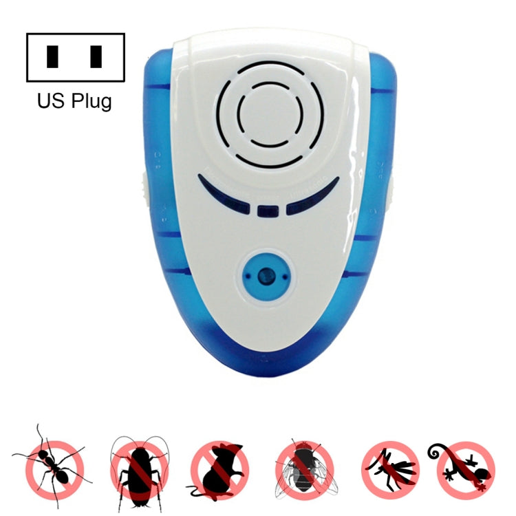 6W Electronic Ultrasonic Electromagnetic Wave Anti Mosquito Rat Insect Pest Repeller with Light, US Plug, AC 90-240V, Random Color Delivery (Blue)