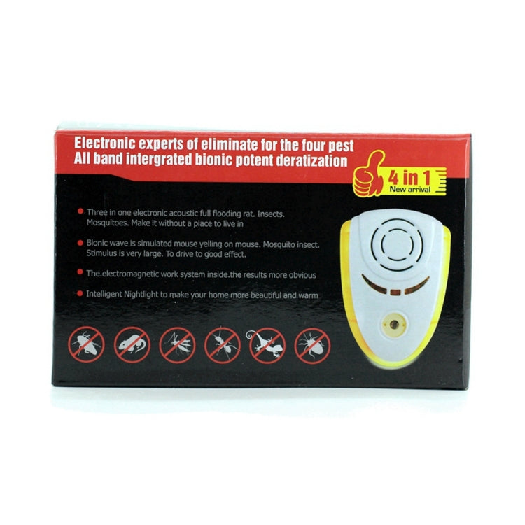 6W Electronic Ultrasonic Electromagnetic Wave Anti Mosquito Rat Insect Pest Repeller with Light, US Plug, AC 90-240V, Random Color Delivery (Blue)