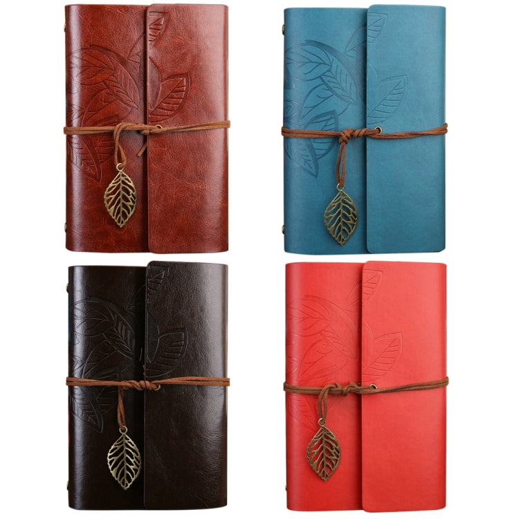 Creative Retro Autumn Leaves Pattern Loose-leaf Travel Diary Notebook, Size: L (Brown)