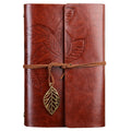 Creative Retro Autumn Leaves Pattern Loose-leaf Travel Diary Notebook, Size: M (Brown)