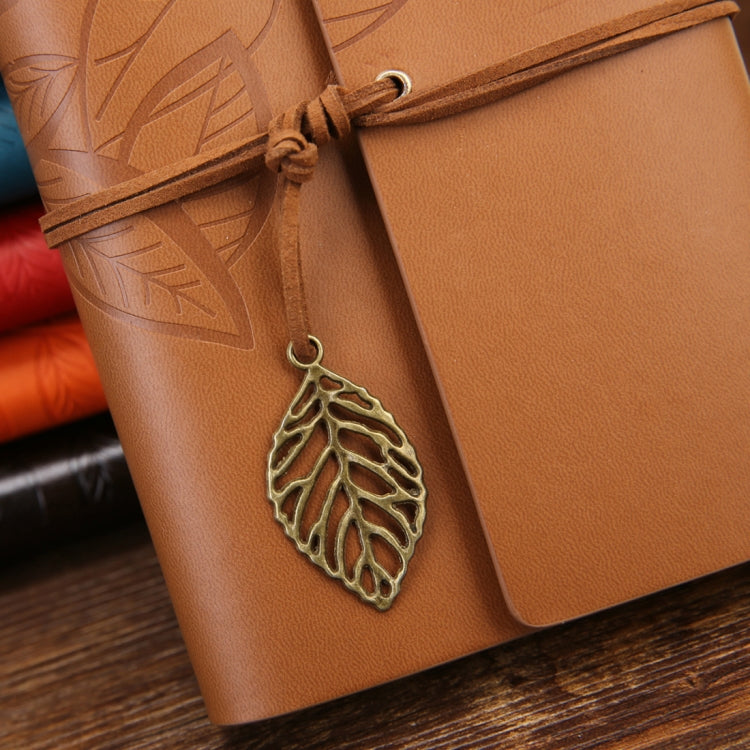 Creative Retro Autumn Leaves Pattern Loose-leaf Travel Diary Notebook, Size: S (Brown)