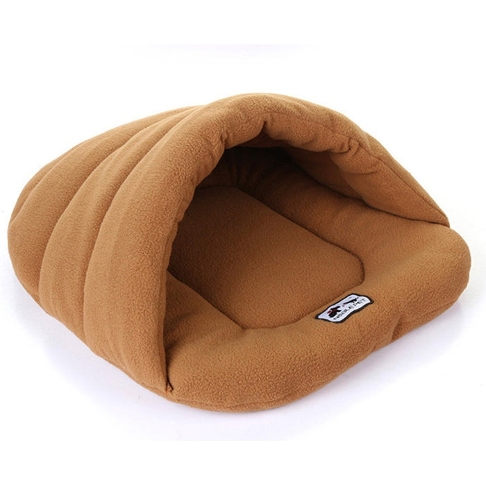 Slipper Shape Polar Fleece Warm Thicken Pet Dogs Cats House Size: L, 58×68×32cm(Coffee)