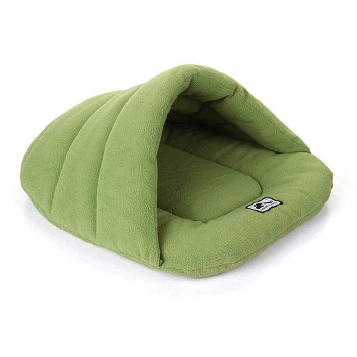 Slipper Shape Polar Fleece Warm Thicken Pet Dogs Cats House Size: L, 58×68×32cm(Green)