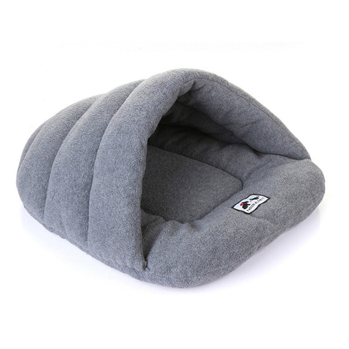Slipper Shape Polar Fleece Warm Thicken Pet Dogs Cats House Size: L, 58×68×32cm(Grey)