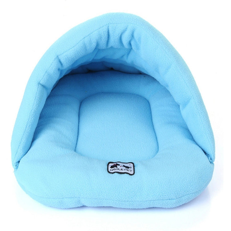 Slipper Shape Polar Fleece Warm Thicken Pet Dogs Cats House Size: L, 58×68×32cm(Sky Blue)